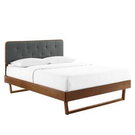 Modway - Bridgette Wood King Platform Bed With Angular Frame - Brown
