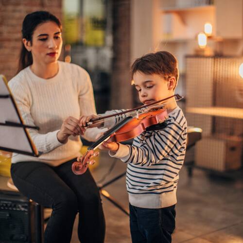 Back. Winado - Violin for Beginners, 4/4 Full Size Acoustic Fiddle Kit, Natural | Includes Case, Bow, Rosin - Natural.