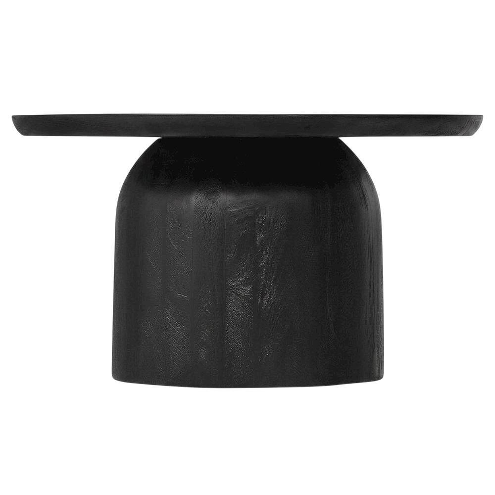 Back. FurniFact - Round Wood Coffee Table with 17.5-inch Height and 30-inch Diameter - Black.