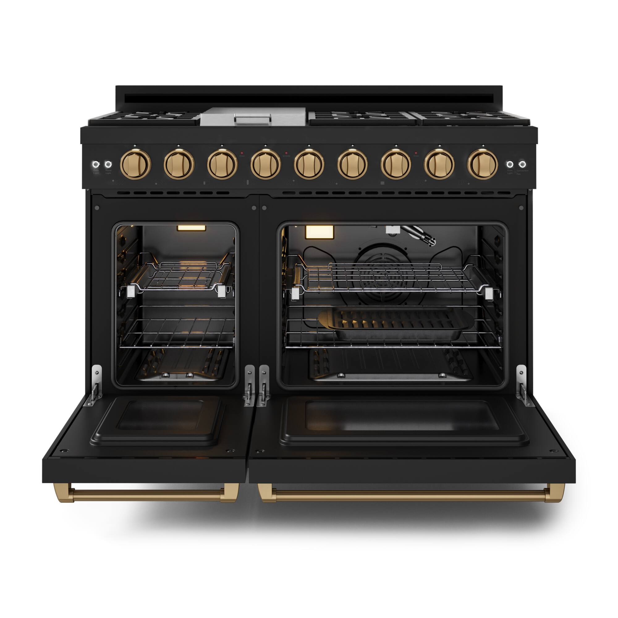 Alt View 12. Thor Kitchen - Gordon Ramsay Series by Thor Kitchen 6.8 Cu. Ft Freestanding Gas Range with Bronze Hardware - Black.