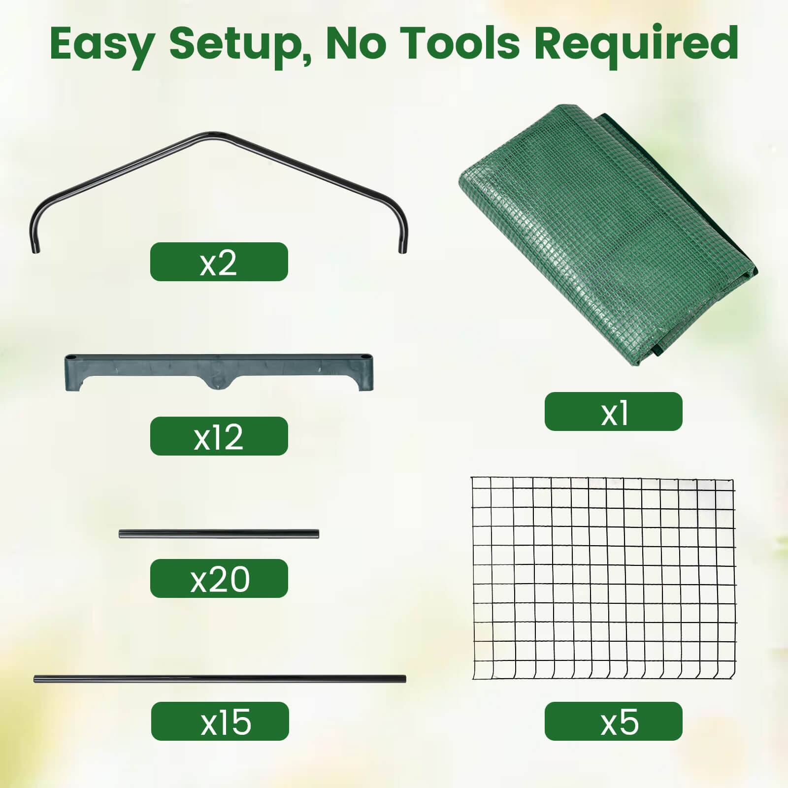 Easy Setup, No Tools Required

- x2
- x12
- x20
- x15
- x1
- x5