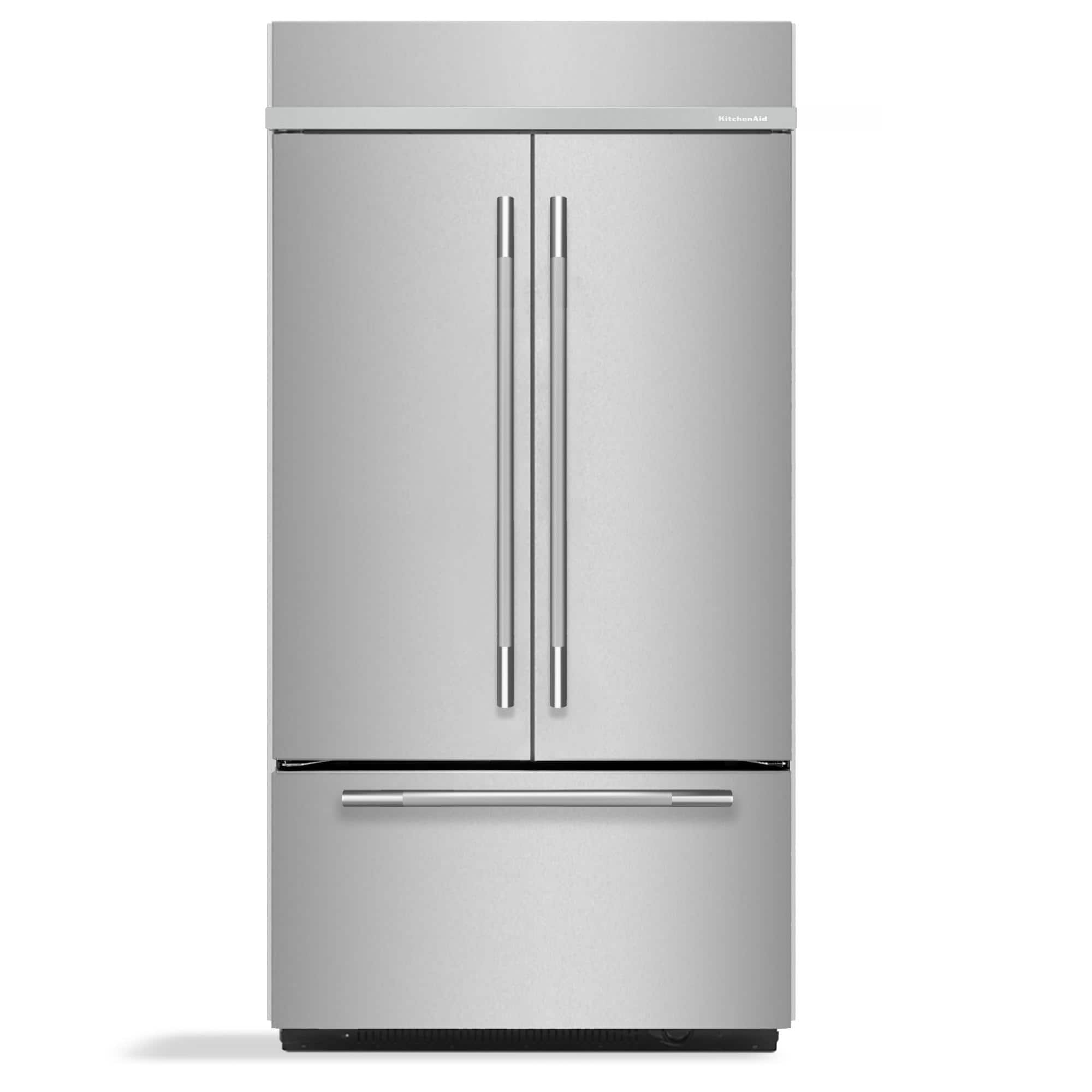 KitchenAid - 24.2 Cu. Ft. Built-In French Door Bottom Mount Refrigerator - Stainless Steel - Front_Zoom