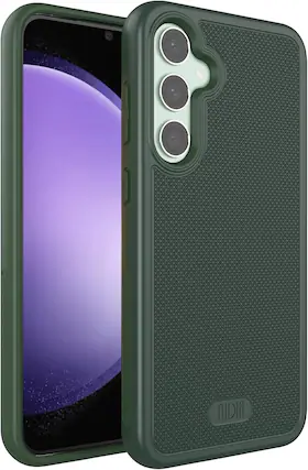 Front. TUDIA - TUDIA MergeGrip for Samsung Galaxy S23 FE 2023 Dual Layer Cover - Pine Green - Pine Green.