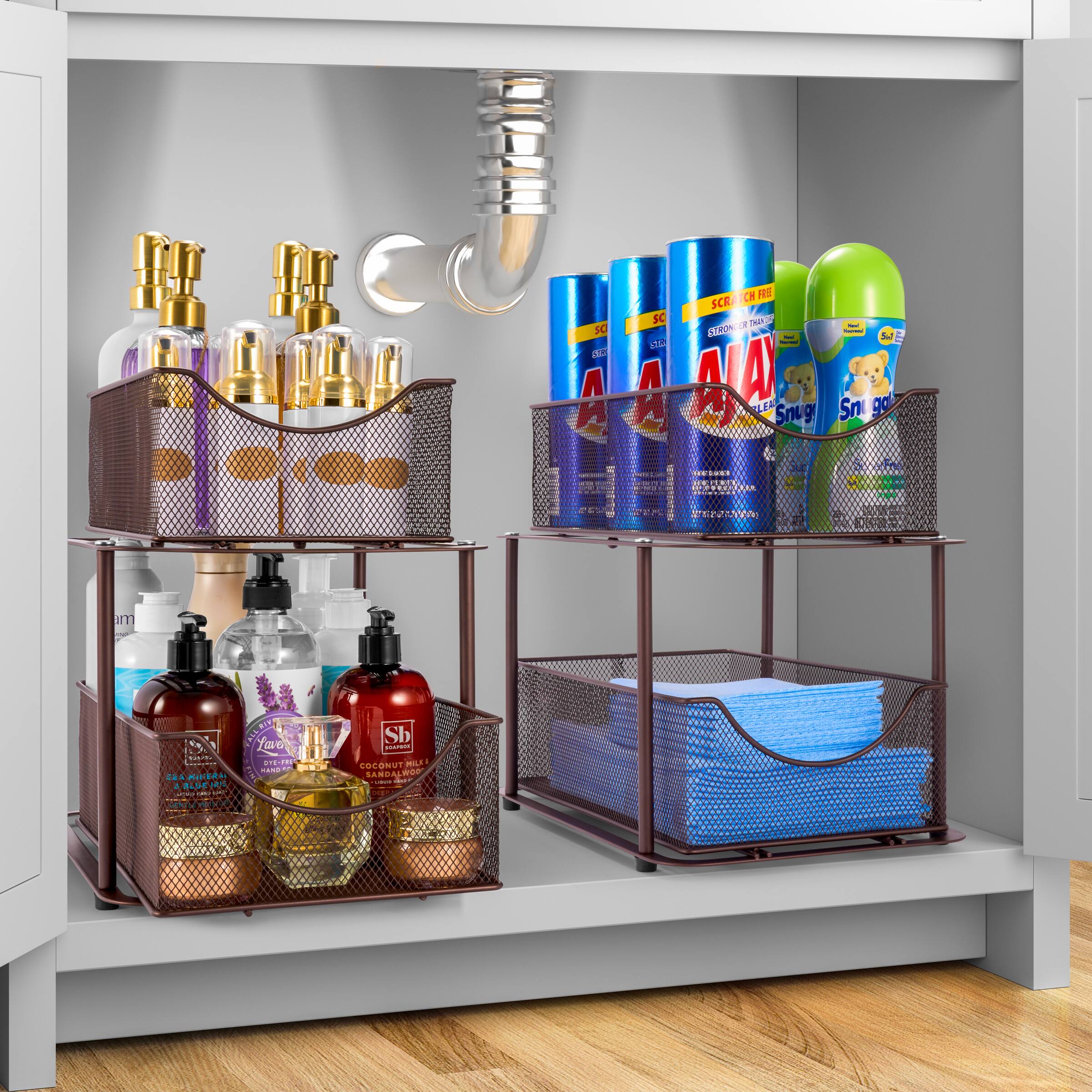 Sure, here is the corrected and grouped text from the image:

---

**Top Shelf:**

- **Left Side:**
  - H N SCR SC S - 50 AO - 2
  - a. AAAA A A AA A A LEAL Snug Sn go ar RILBIE - 1ao A 018-191

- **Right Side:**
  - C. as KaEeN i
  - N - - Sh - COC Fumpio MILA

---

**Products:**

- **Left Basket:**
  - Sh
  - COCONUT WILLOW
  - SANDALWOOD
  - Lavender
  - DY-FREE
  - AROMATHERAPY
  - BODY LOTION

- **Right Basket:**
  - SCOTCH FRESH
  - GYRON THAI
  - Snug
  - Snug
  - Snug
  - Snug
  - Snug
  - Snug
  - Snug
  - Snug
  - Snug
  - Snug
  - Snug
  - Snug
  - Snug
  - Snug
