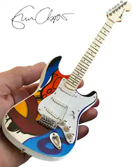 Axe Heaven - Eric Clapton - Eric Clapton Crash 2 Tribute Fender Strat Mini Guitar Replica - Collectibles - Multicolor