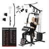 Front. Syedee - Syedee Home Gym Station, Workout Station with 105LBS Weight Stack, Home Gym Equipment W/ Handle Set - Black.