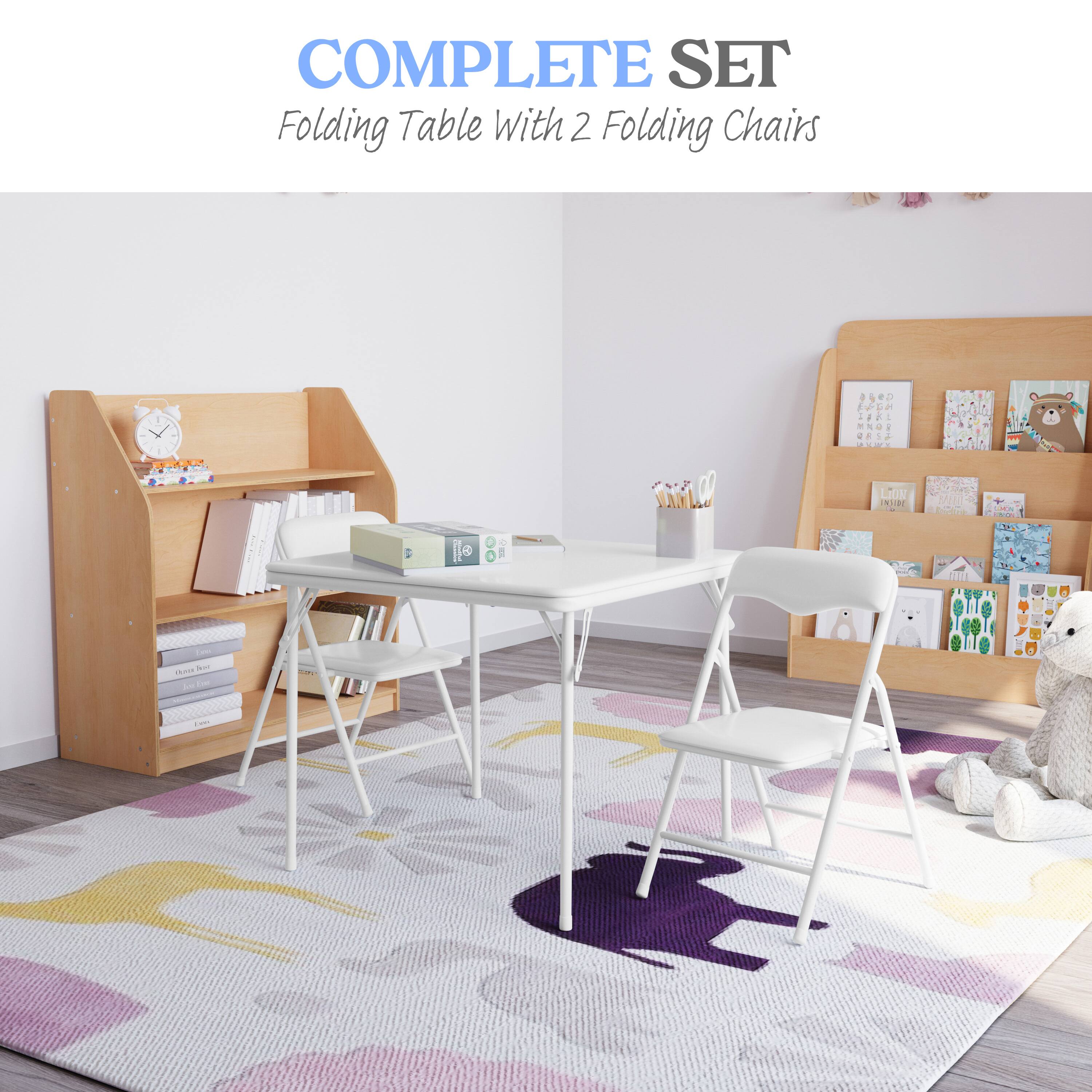 COMPLETE SET Folding Table With 2 Folding Chairs