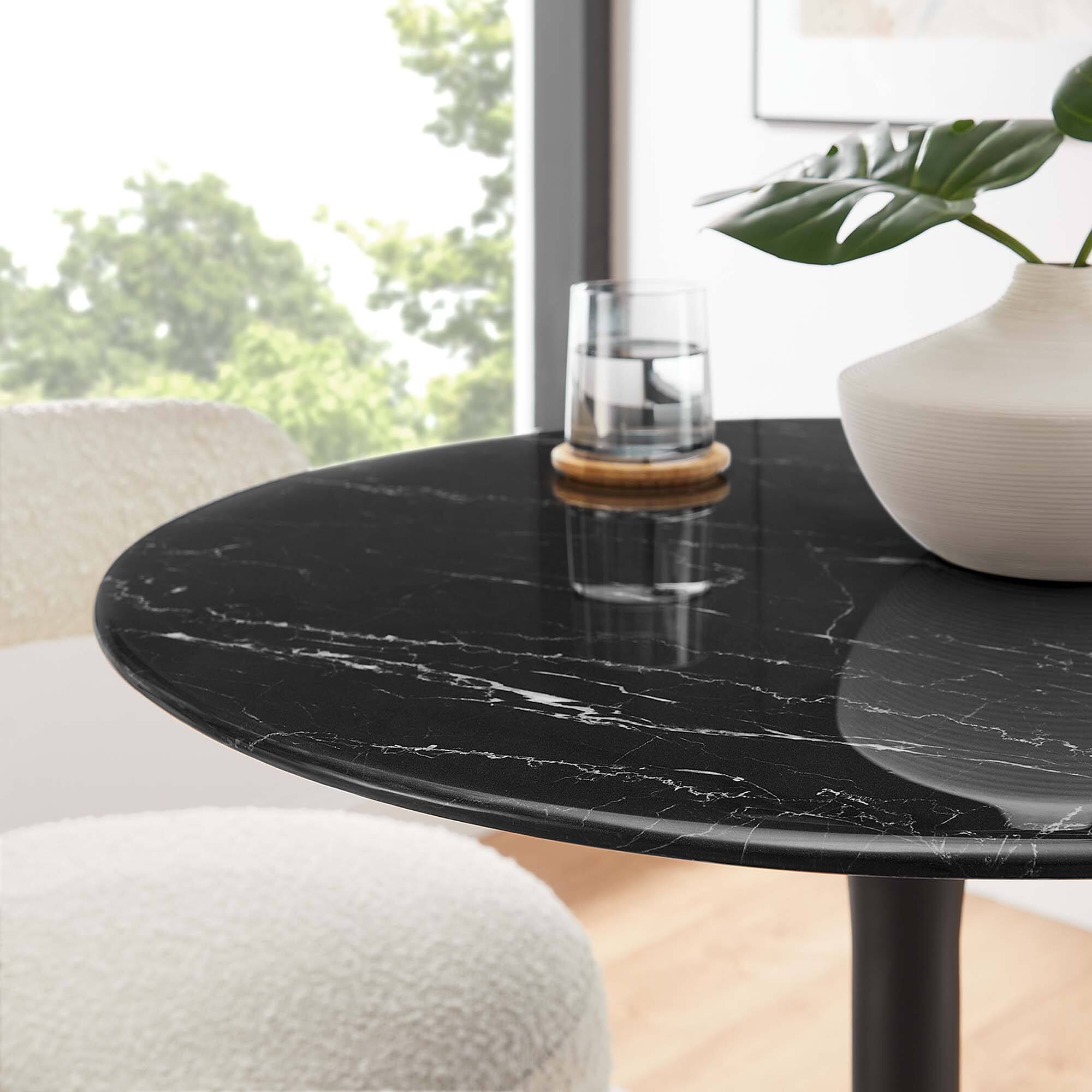 Alt View 1. Modway - Lippa Round 28" Dining Table - Black Black.