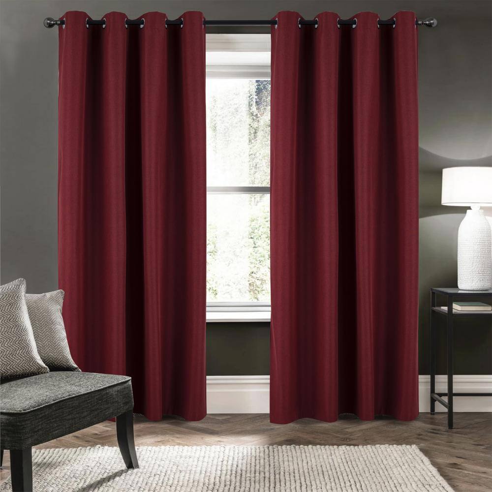 RT Designers Collection - Cabana Two Pack Premium Grommet Curtain Panel 54" x 84" - Burgundy