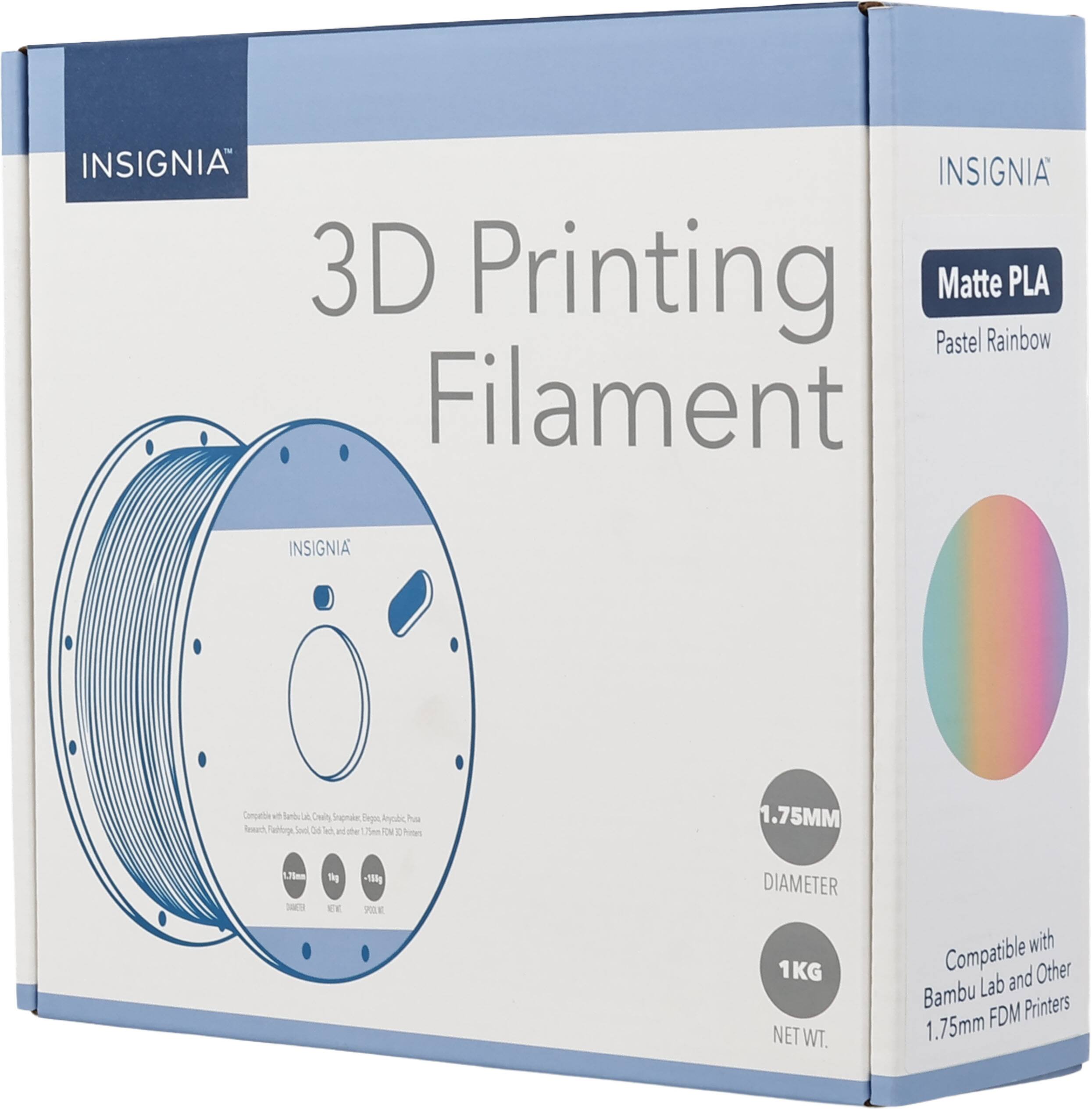 INSIGNIA 3D Printing Matte PLA Pastel Rainbow Filament 1.75MM DIAMETER 1KG NET WT. with Compatible and Other Bambu Lab FDM Printers