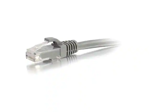 Front. Cables to Go - C2G 00655 Cat6a Cable - Snagless Unshielded Ethernet Network Patch Cable, Gray (1 Foot, 0.30 Meters).