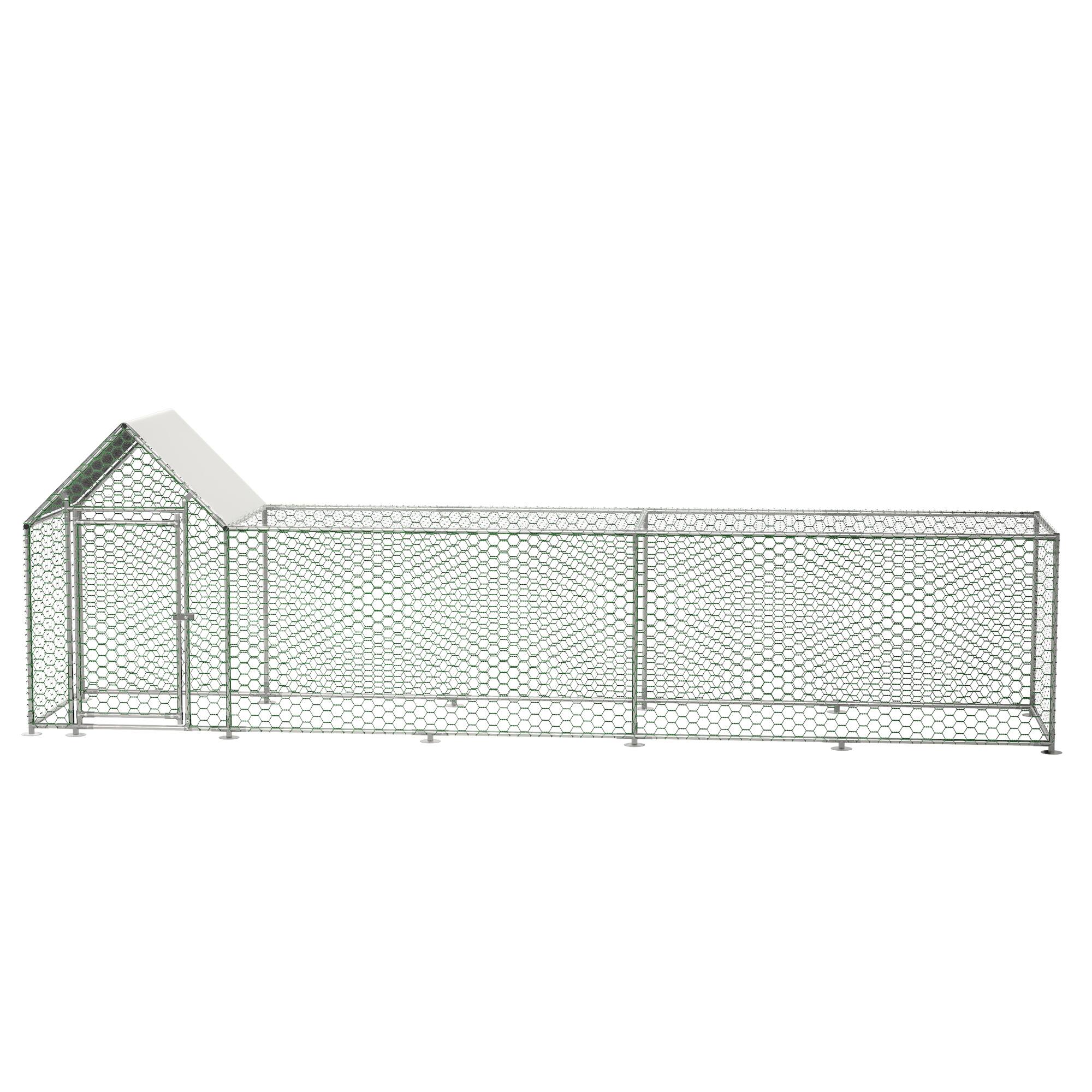 Alt View 4. Mondawe - 16x3FT Metal Chicken Coop Run Backyard Hen House.