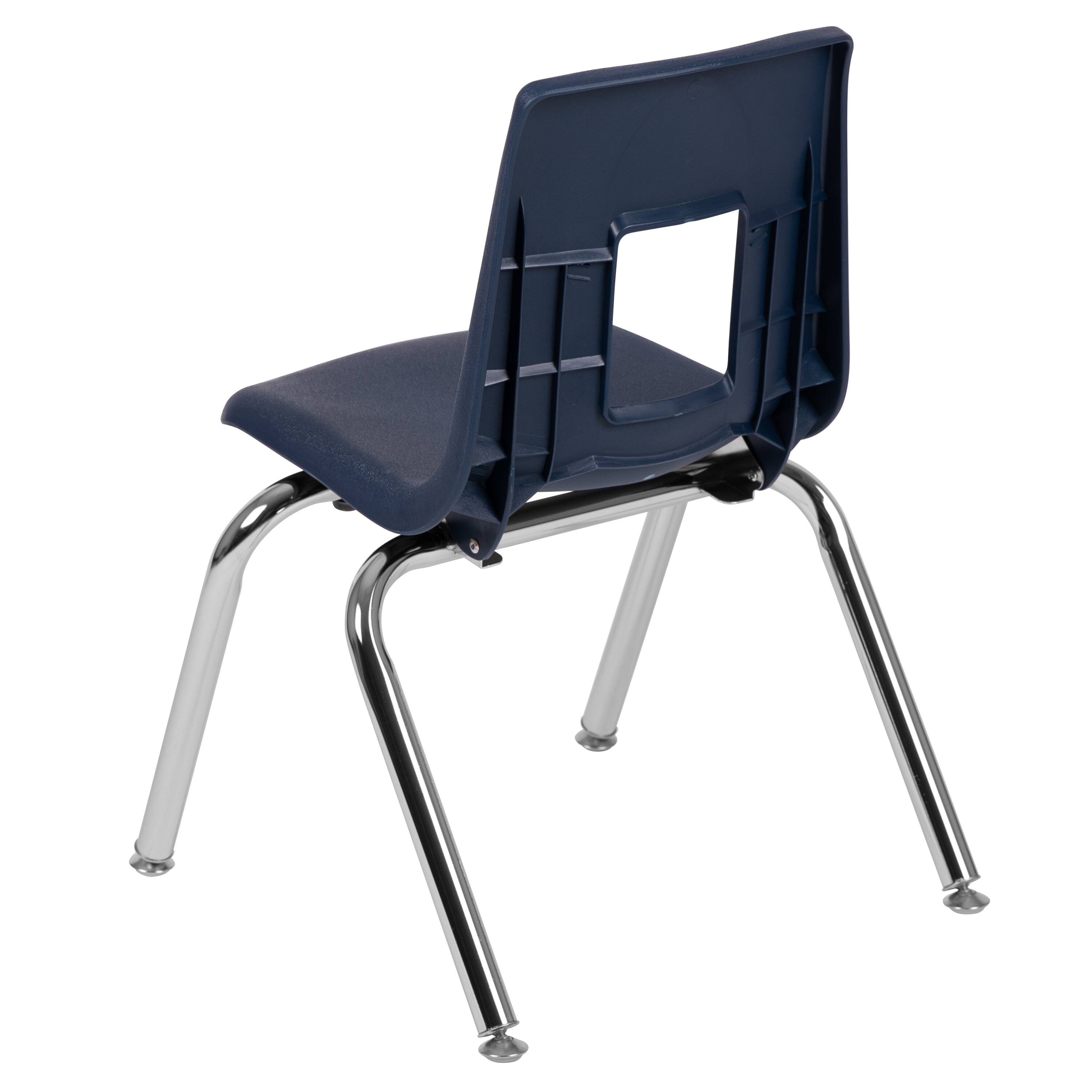 Alt View 4. Emma + Oliver - Student Stack School Chair - 14-inch - Navy.