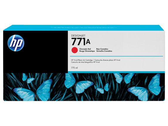 HP - 771A 775-ml Chromatic Red DesignJet Ink Cartridge, B6Y16A