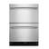 Front. KitchenAid - 4.4 Cu. Ft. Undercounter Double-Drawer Refrigerator - Black Cabinet/Stainless Doors.