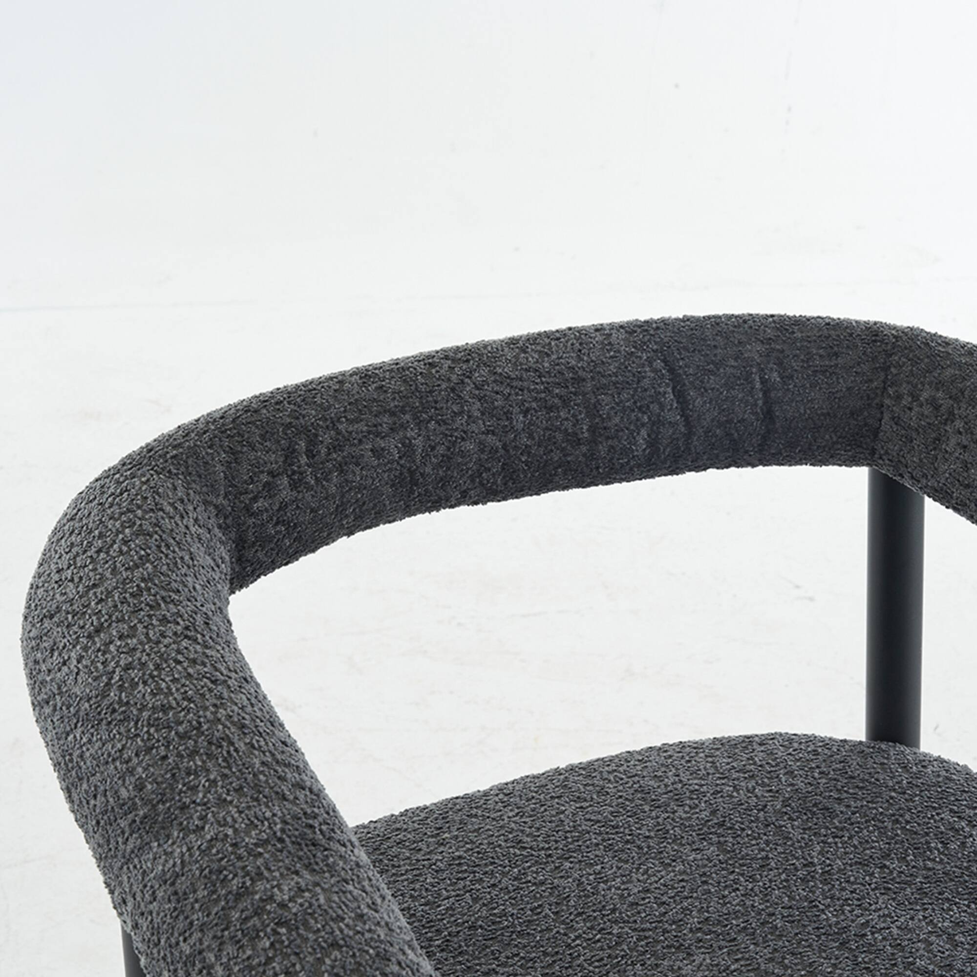 Alt View 2. GOODSILO - Modern Upholstered Counter Height Bar Stools Set of 2 with Metal Frame and Armrests for Kitchen Island Dining Room Cafe - Dark Gray.