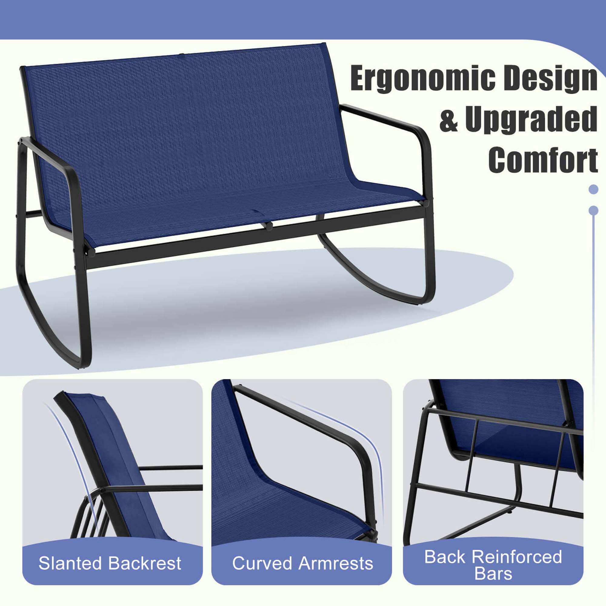 Ergonomic Design & Upgraded Comfort Slanted Backrest Curved Armrests Back Reinforced Bars