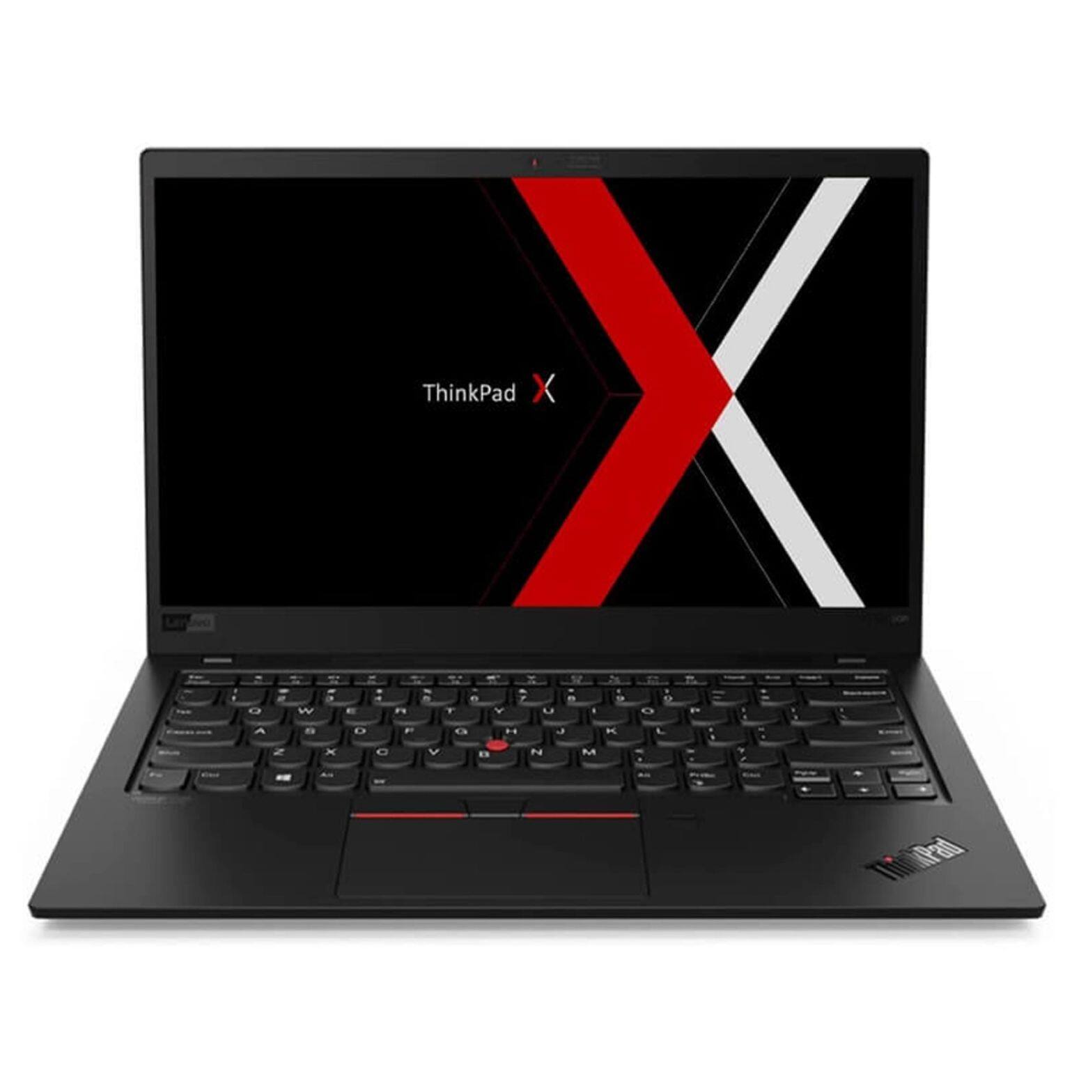 Front. Lenovo - ThinkPad X1 Carbon 8th Gen 14.0" FHD Touch Intel Core i5-10210U 1.6 GHz up to 4.2 GHz 16GB RAM 256GB SSD Windows 11 Pro - Black.