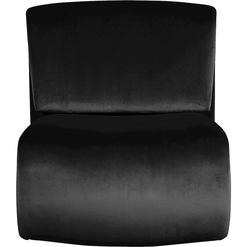 Alt View 2. Meridian Furniture - Nouveau Black Velvet Accent Chair - Black.