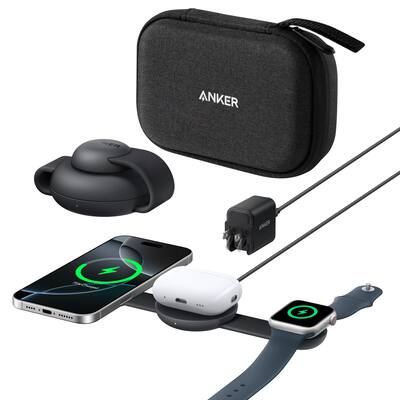 Anker MagGo Wireless Charging Station (3 in 1, Foldable Pad with Anker MagGo Wireless Charging Station (3 in 1, Foldable Pad with