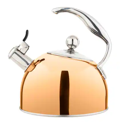 Front. Viking - Viking 2.6 Quart Whistling Tea Kettle with 3-Ply Base - Rose Gold.