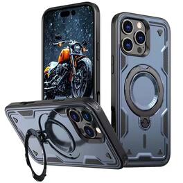 Reiko - 360 Degree Rotating Magnetic Versatile Stand Compatible With Iphone 16 Pro - Navy Blue