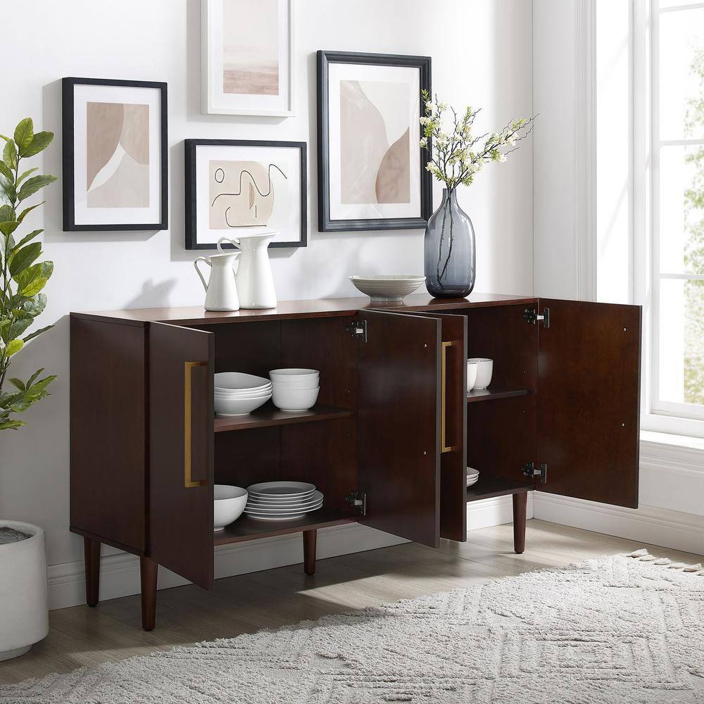 Alt View 4. Crosley Furniture - Everett Sideboard - Mahogany.