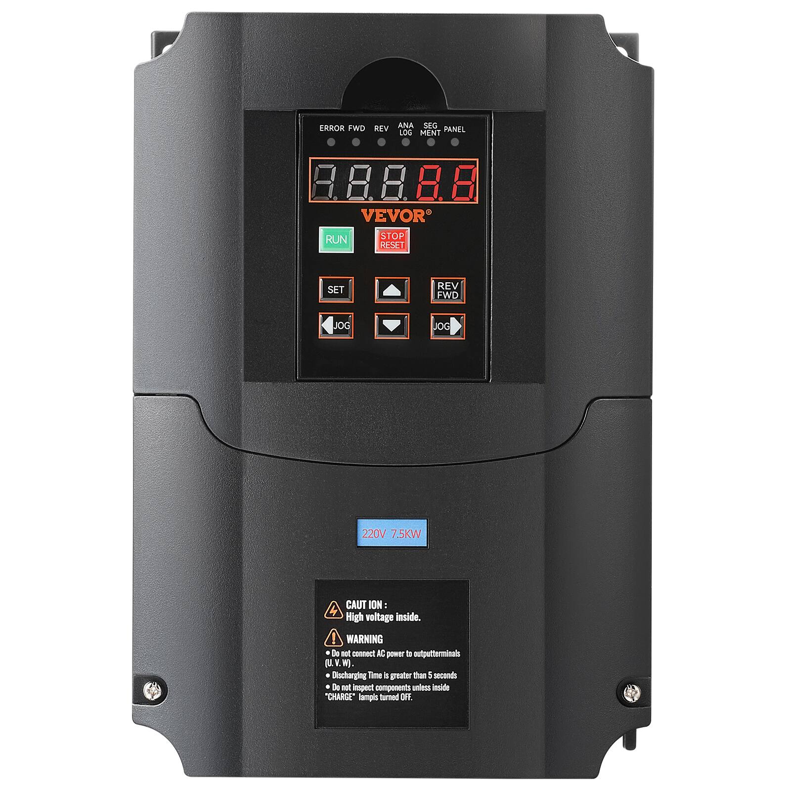 VEVOR VFD 10HP, 7.5KW, 35A, 1 or 3 Phase 220V Input to 3 Phase 220V ...