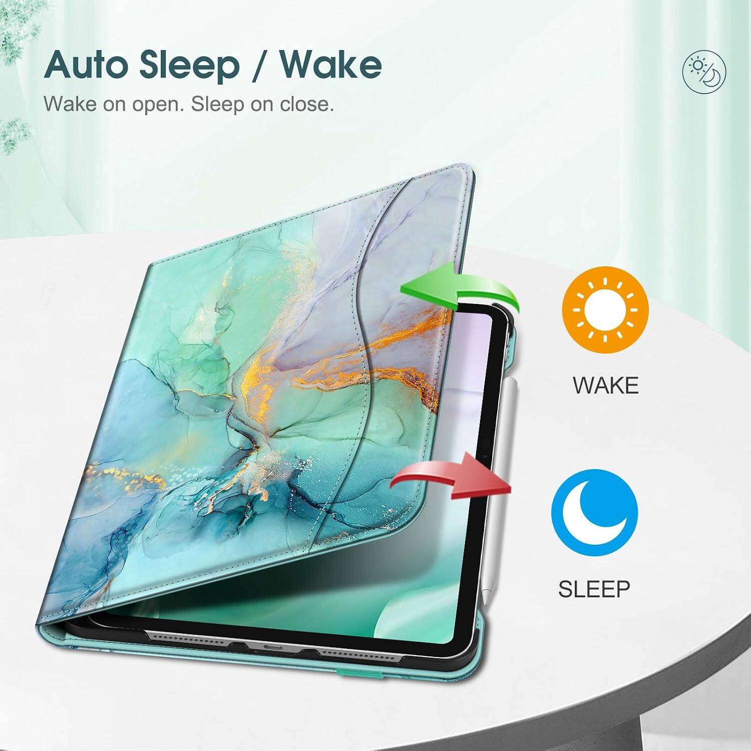 Auto Sleep / Wake  
Wake on open. Sleep on close.

WAKE  
SLEEP