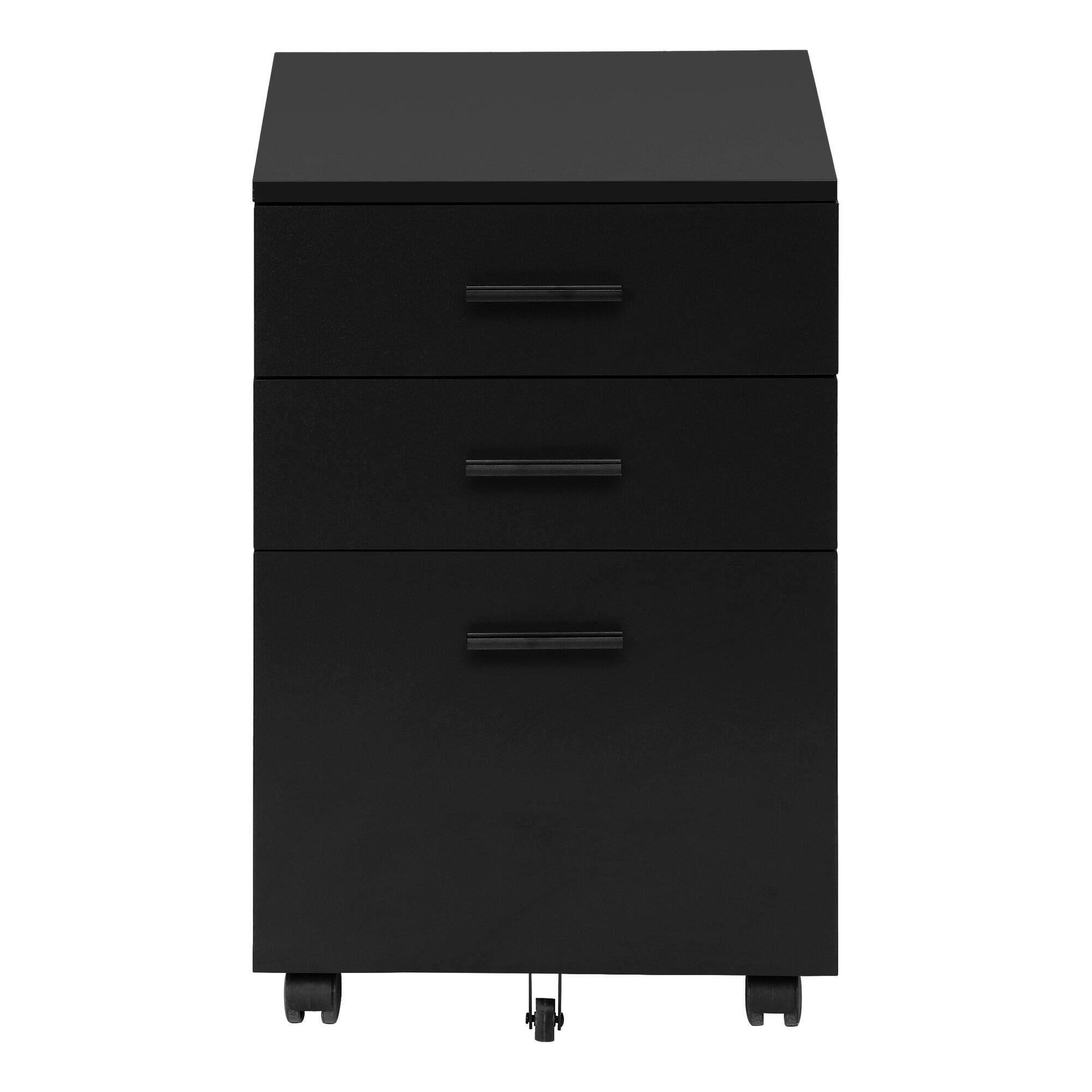 Alt View 1. TinyHomie - File Cabinet Rolling Mobile Storage Drawers Printer Stand Office Work Black Laminate Contemporary Modern.