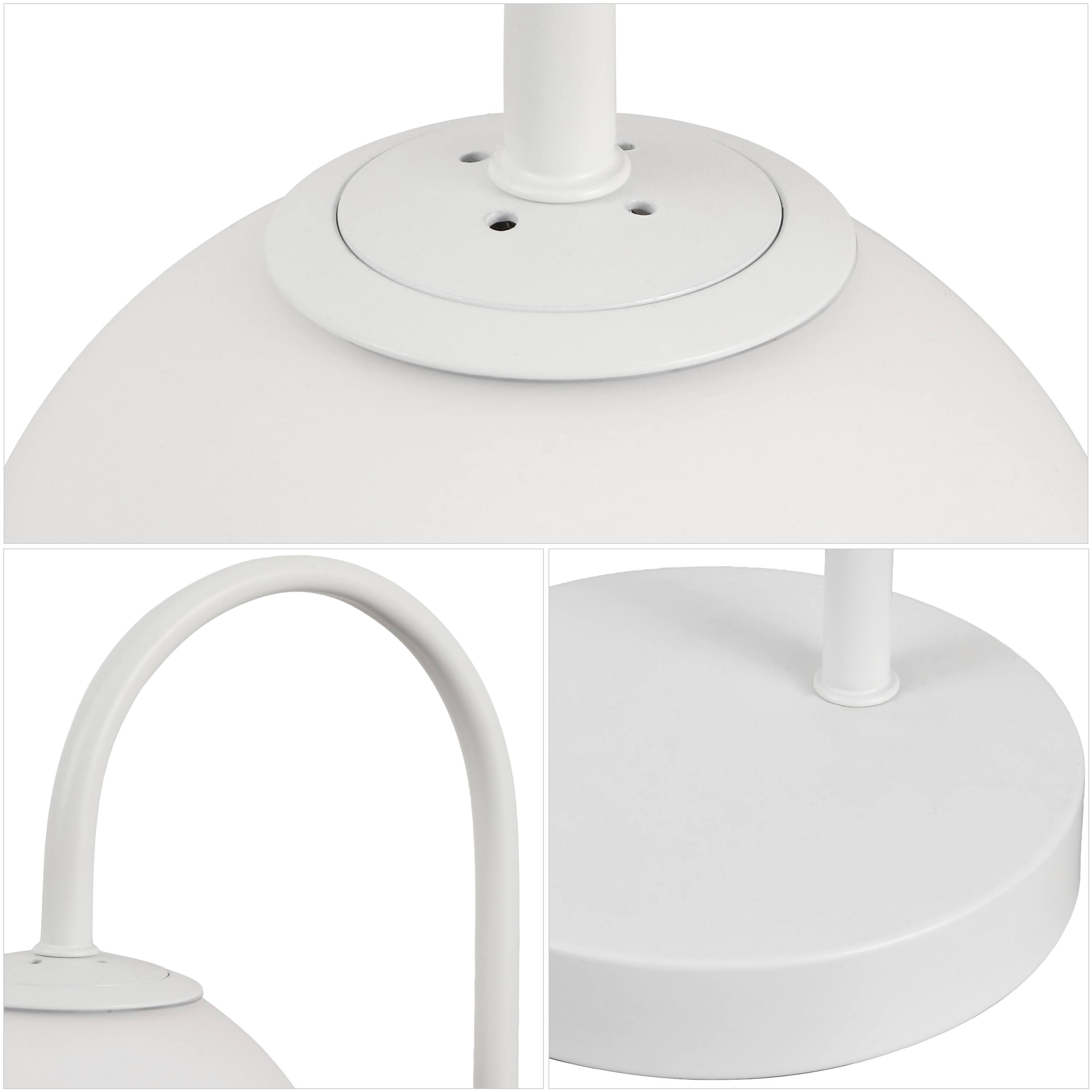 Alt View 3. Jonathan Y - Arco 18.25" Minimalist Mid-Century Arched Metal/Glass LED Table Lamp with Frosted Globe Shade, White - White.