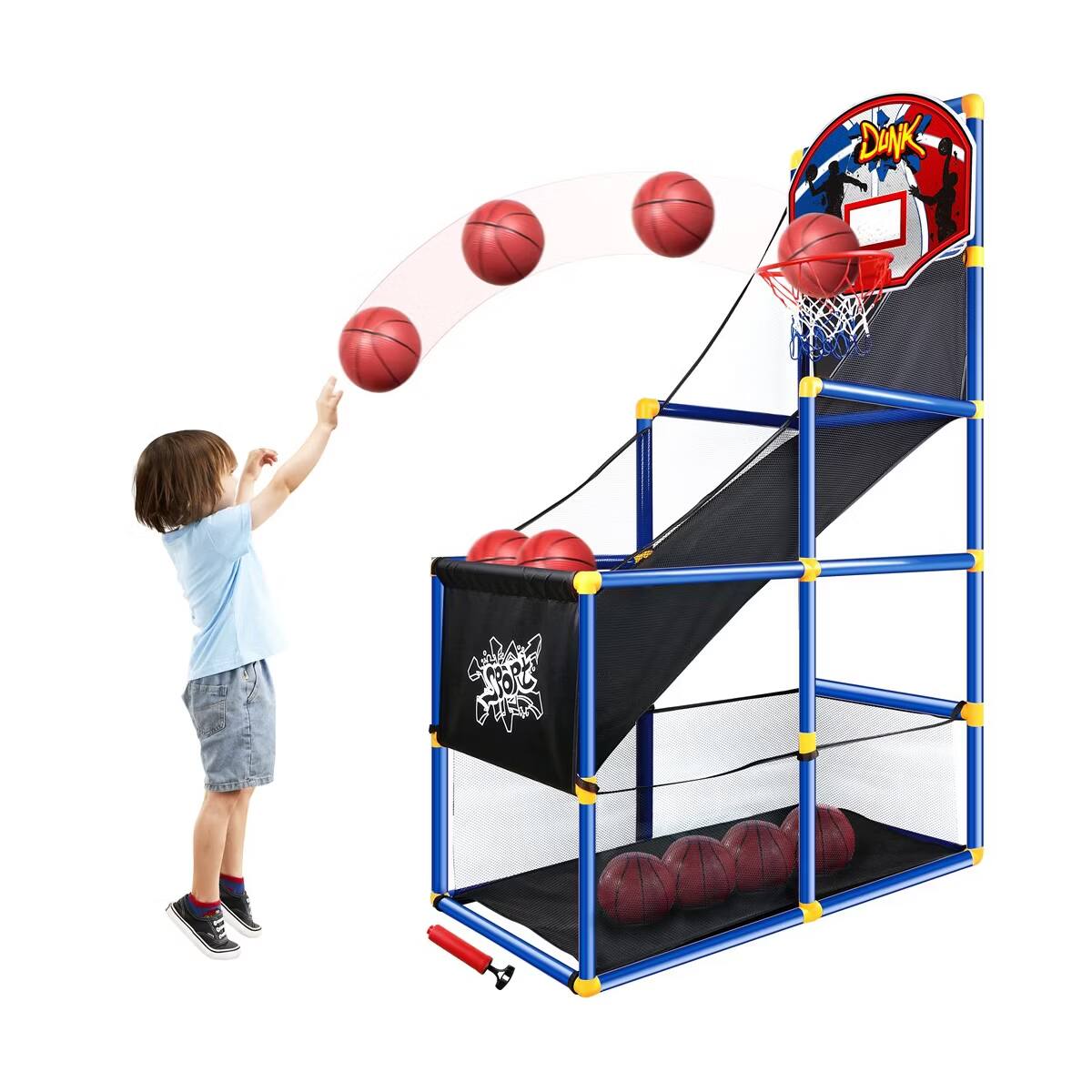 Alt View 2. Joyfy - Basketball Hoop, Arcade Basketball Game Set For Kids Ages 3-12 With 4 Balls Air Pump, Kids Toys Indoor Outdoor Sport Pla.