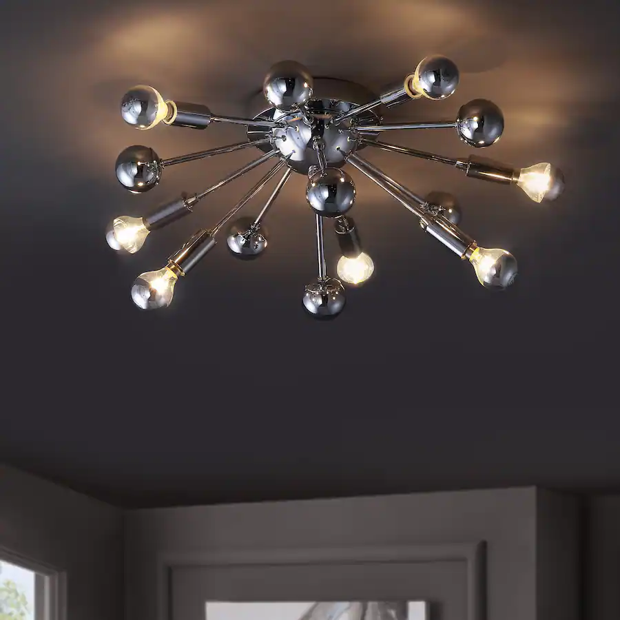 Jonathan Y Copernicus 20" 7 Light Metal LED Flush Mount Chrome - Best Buy