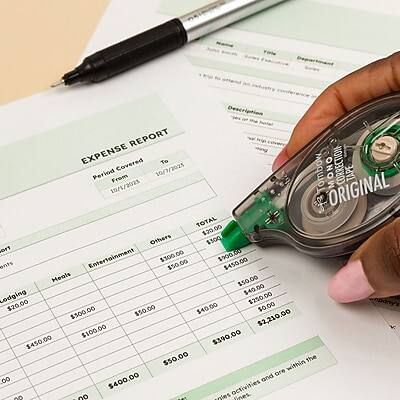 **EXPENSE REPORT**

**Period Covered:**  
From 10/01/2021 to 10/07/2021

**Description**  
Tombow MONO TAPE

**TOTAL**  
$20.00

**Others**  
$300.00

**Entertainment**  
$300.00

**Meals**  
$50.00

**Lodging**  
$20.00

**Transportation**  
$500.00

**Miscellaneous**  
$100.00

**Subtotal**  
$900.00

**Total**  
$1,210.00

**Notes:**  
- Expenses are for business purposes and are within the guidelines.