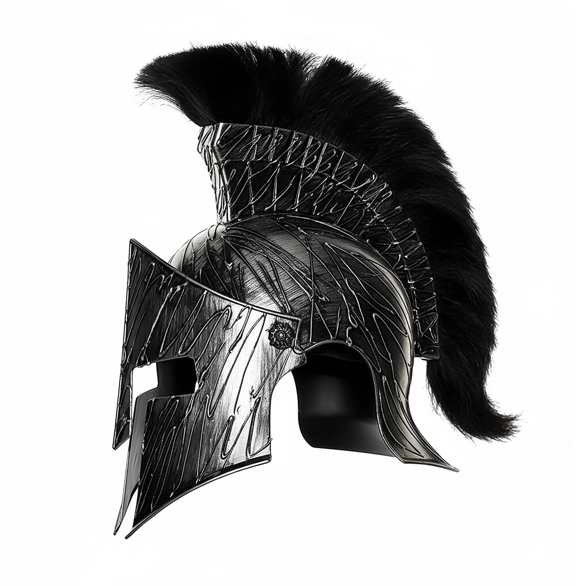 Alt View 1. Underwraps - Evil Roman Helmet With Mask Adult Costume Accessory - Black.