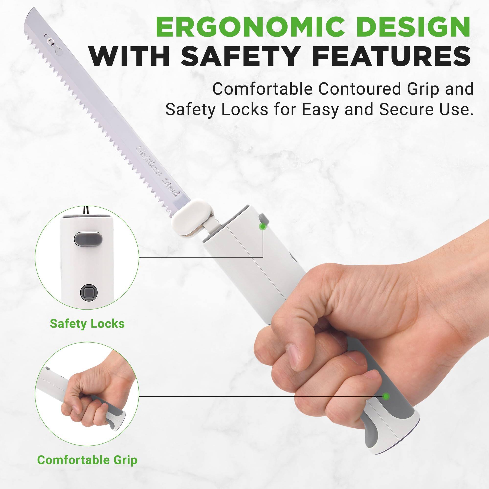 ERGONOMIC DESIGN WITH SAFETY FEATURES

Comfortable Contoured Grip and Safety Locks for Easy and Secure Use.

Stainless Steel Safety Locks
Comfortable Grip