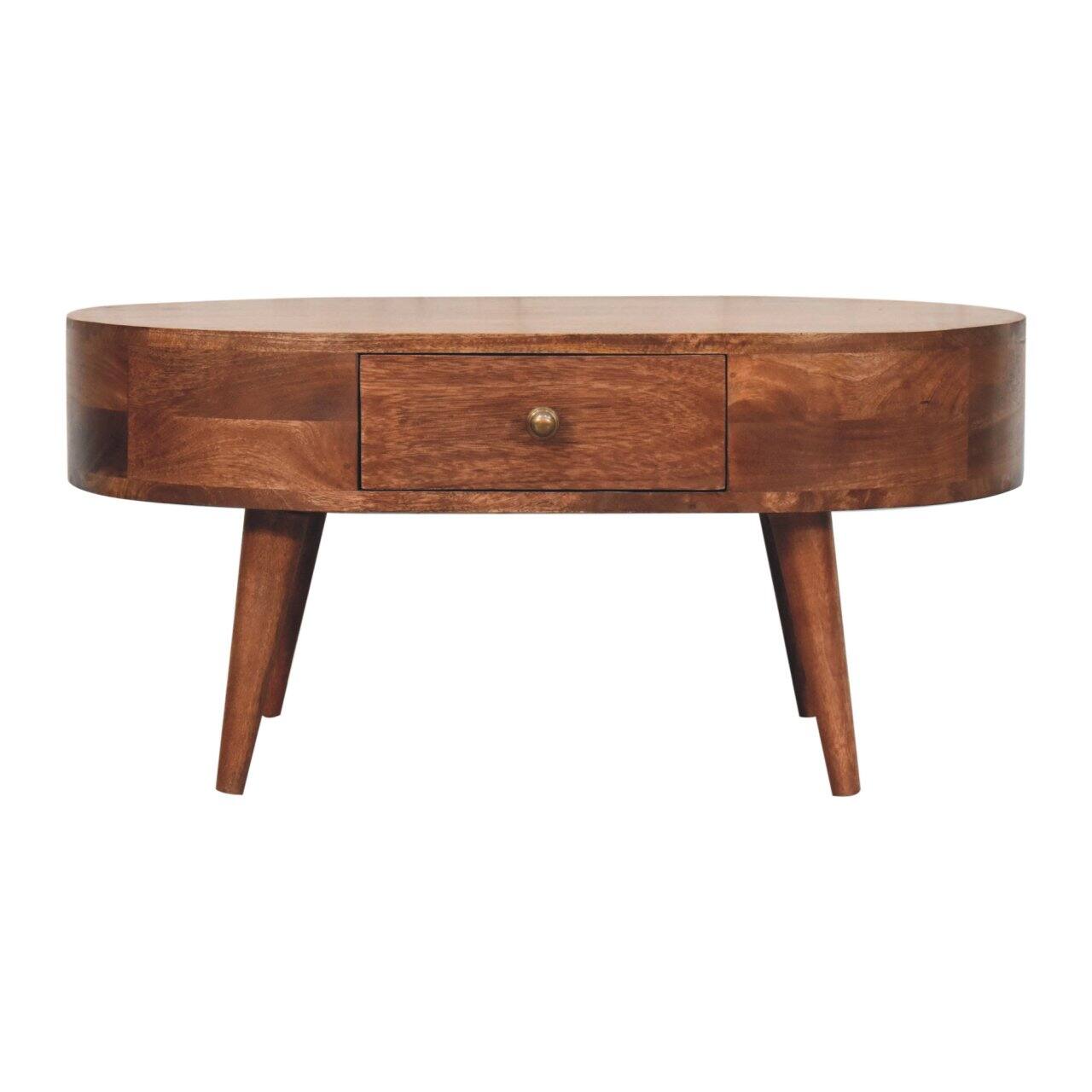 Front. Artisan Furniture - Artisan Furniture Solid Wood Honey Caramel Coffee Table, 2 Drawers, Light Brown - Brown.