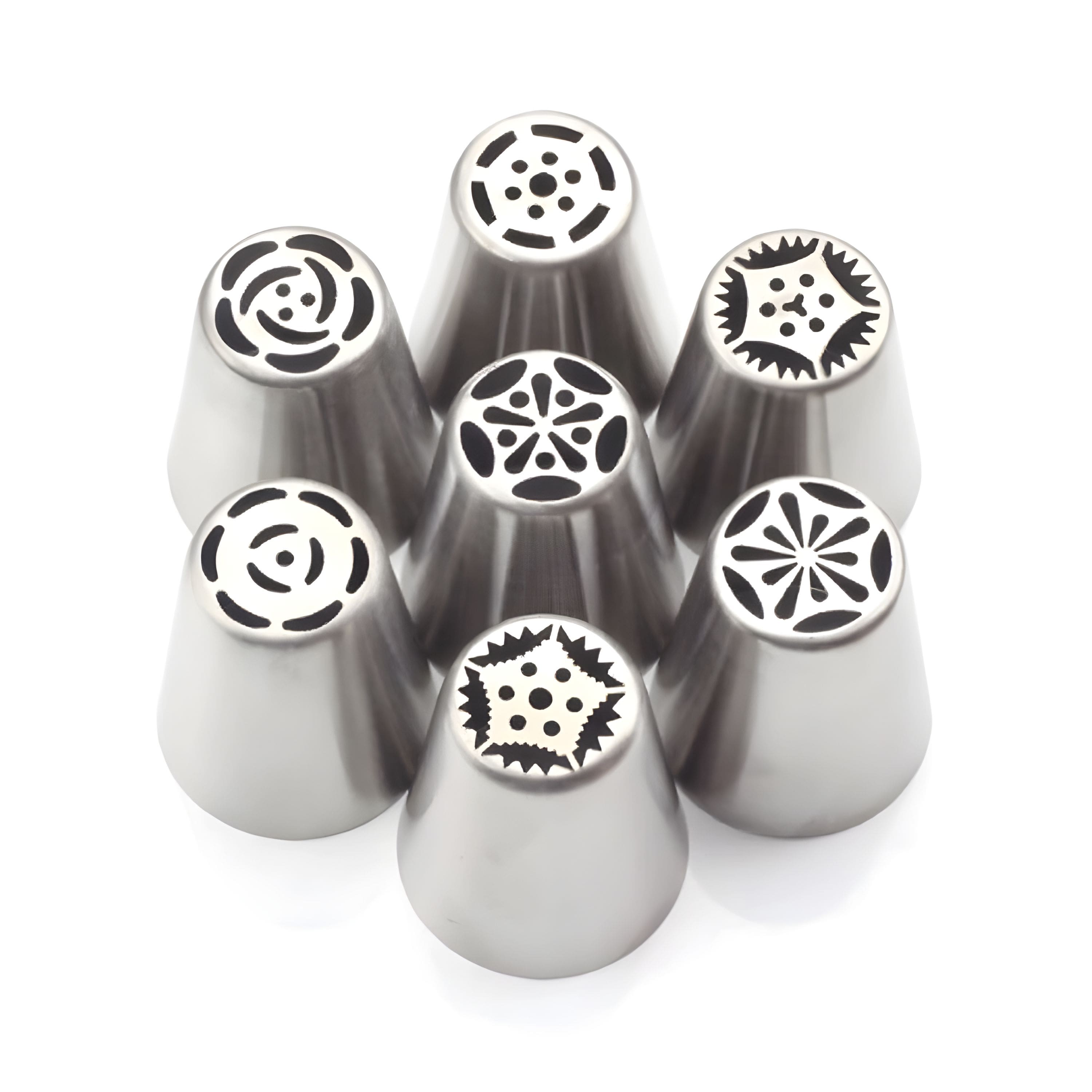 Kitcheniva - Flower Pastry Piping Tips Icing Nozzles Set 7 Pcs - Silver price history on PriceWatchPro