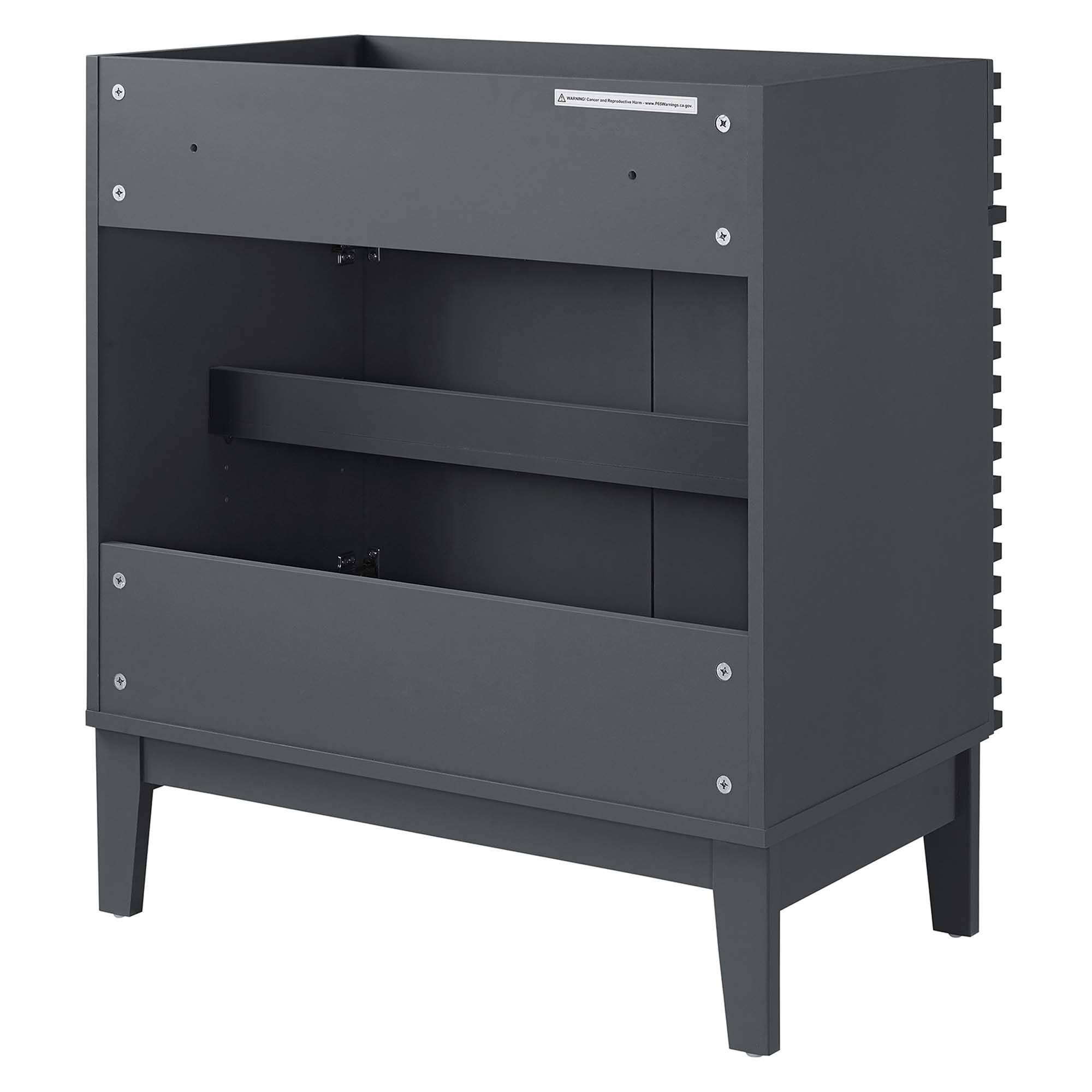 Alt View 2. Modway - Render 30" and 36" Bathroom Cabinets Basin Not Included - Gray.