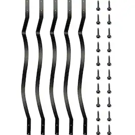 VEVOR - Deck Balusters, 26 Pack Metal Deck Spindles, 32.25"x1" Staircase Baluster with Screws, Iron Deck Railing - Black