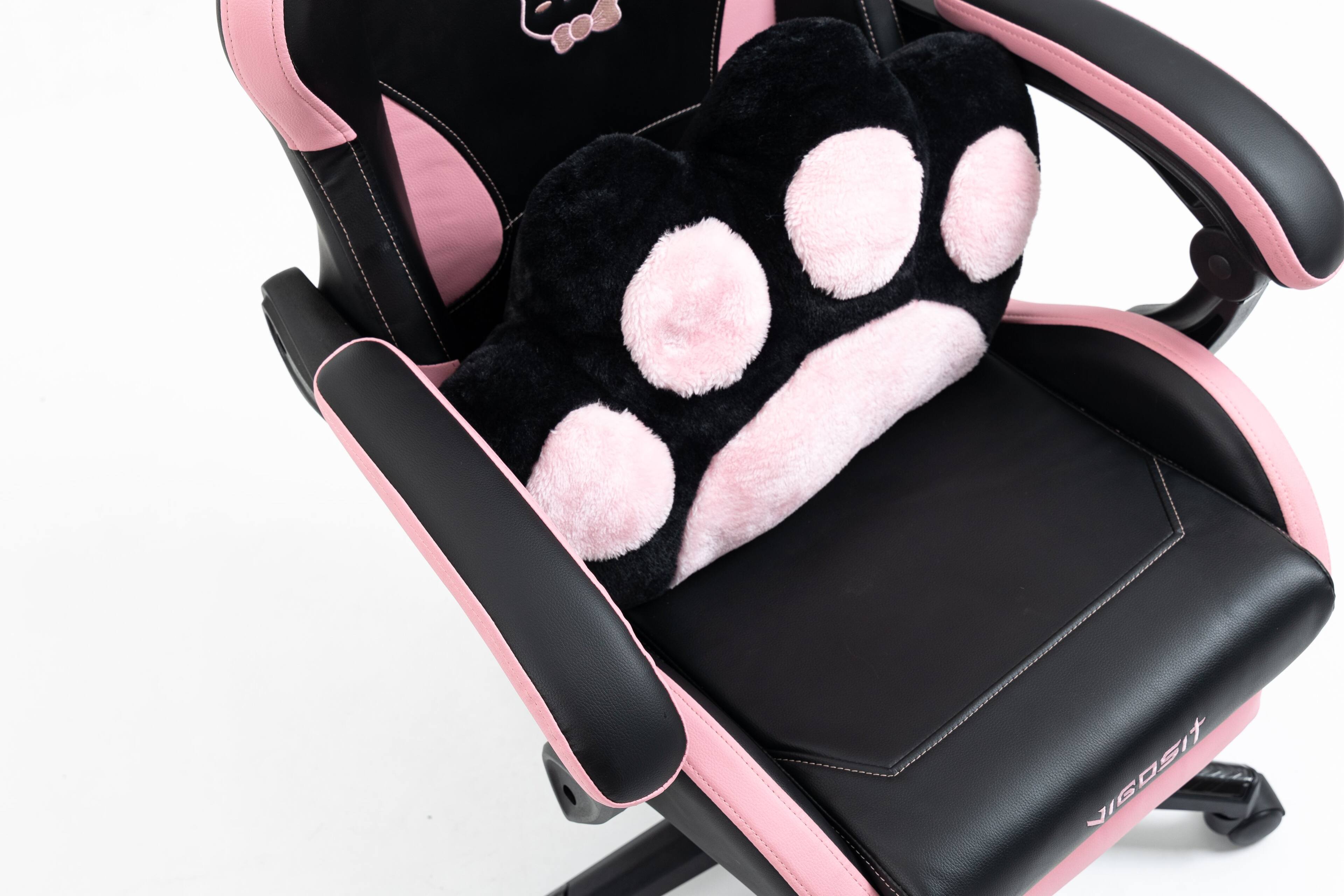 Alt View 4. Bestier - Adorable Cat Ergonomic Gaming Chair, 90°-135° Recline, Adjustable Lumbar, Headrest, Footrest - Black.