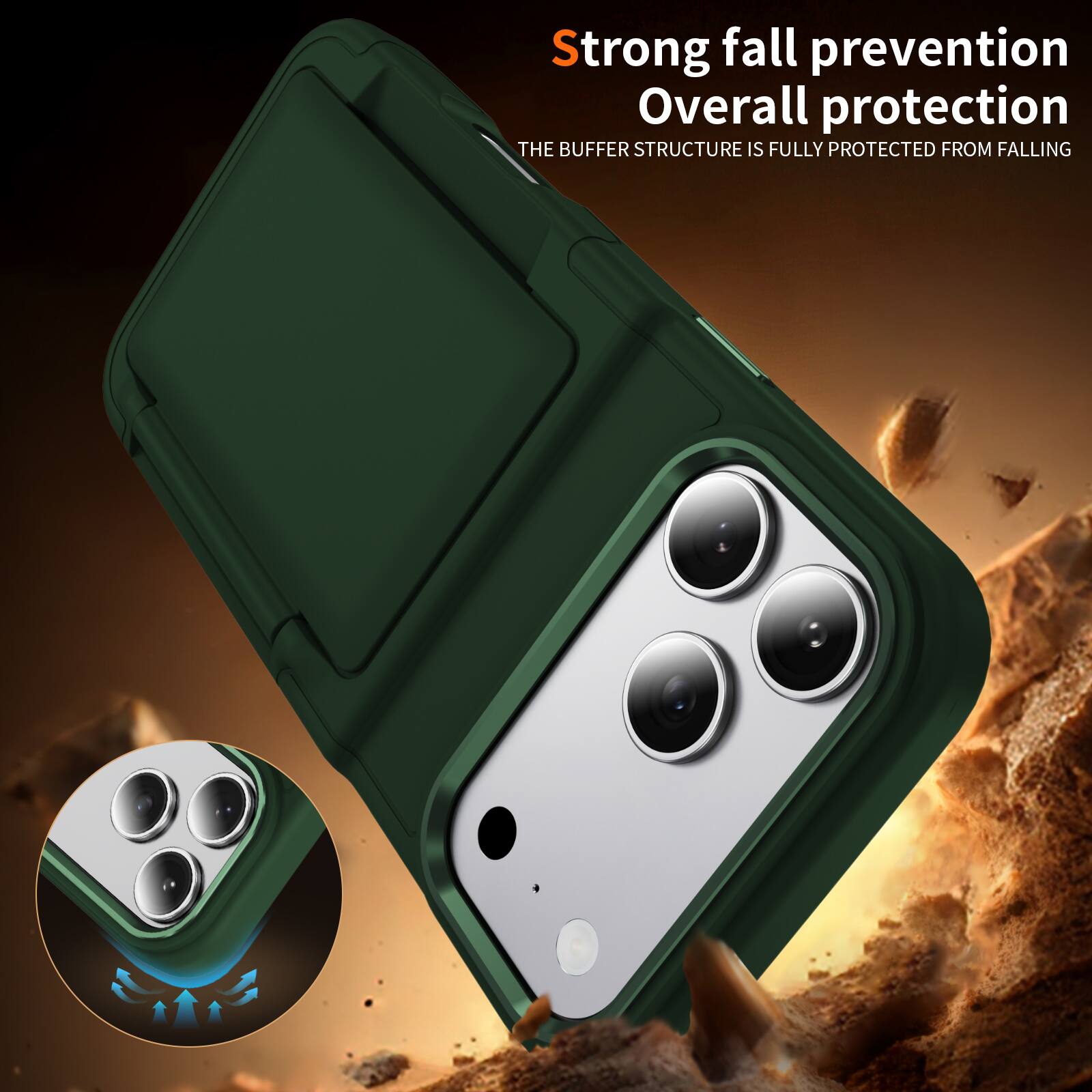 Strong fall prevention  
Overall protection  
The buffer structure is fully protected from falling
