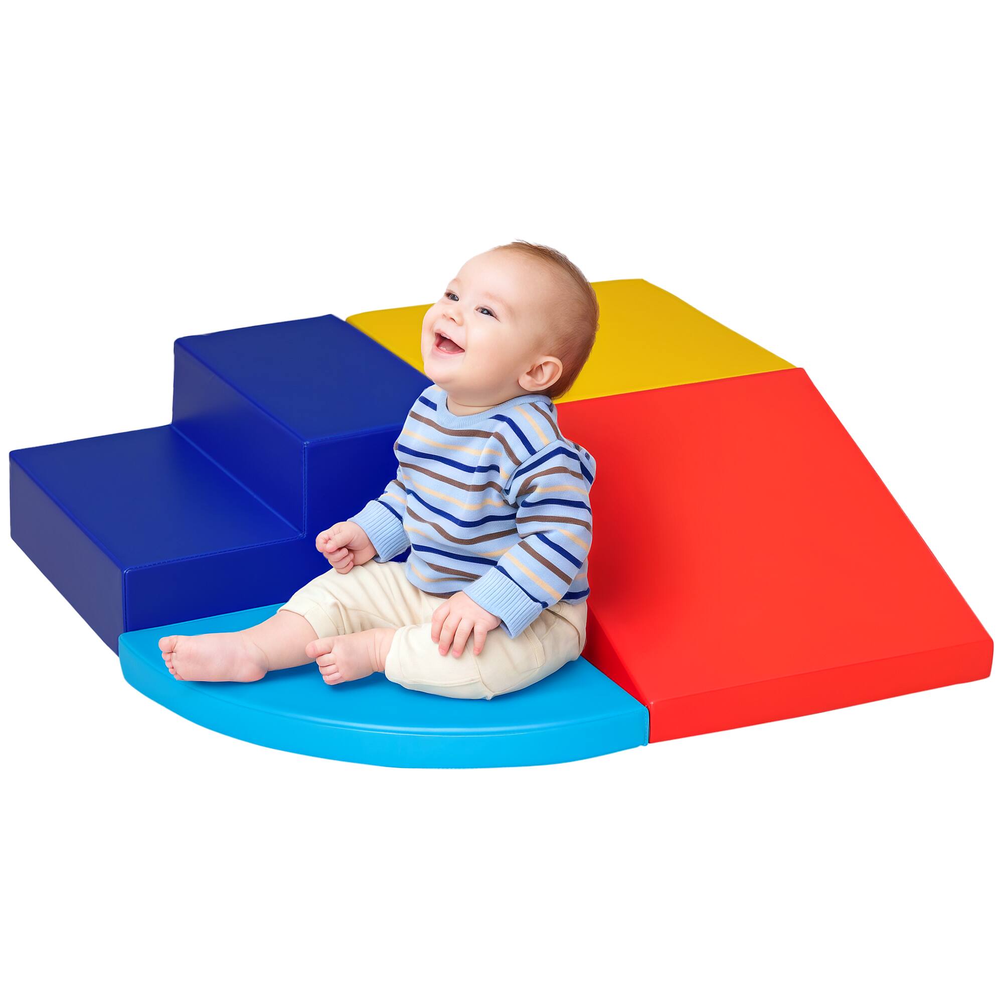 Front. Qaba - Foam Play Set, Easy-to-clean 4 Piece Soft Indoor Climber, Safe Kids Climbing Set, Crawling or Sliding.