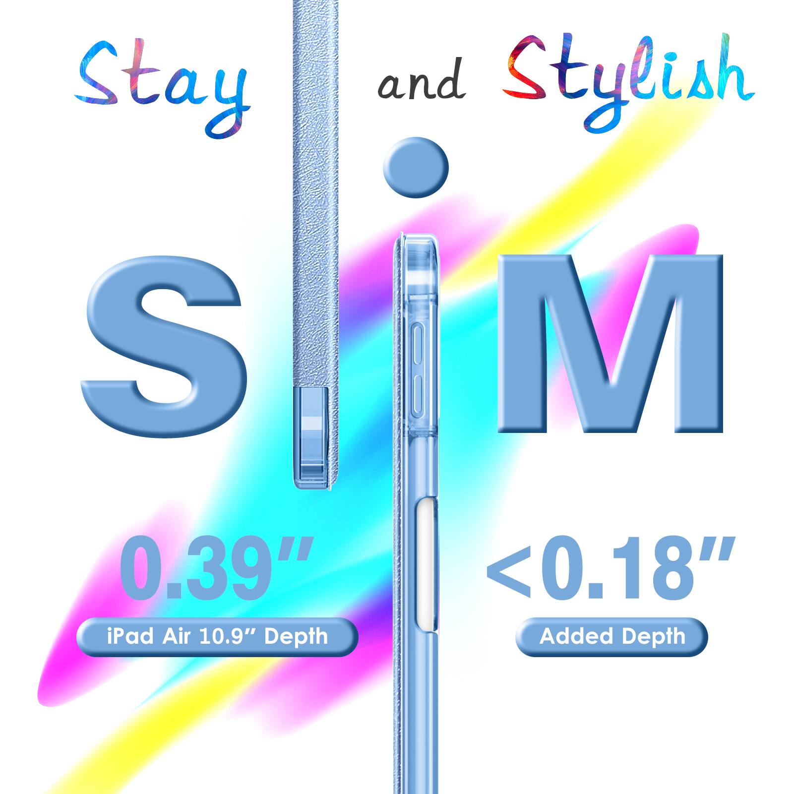 Stay and Stylish  
S M  
0.39" iPad Air 10.9" Depth  
<0.18" Added Depth