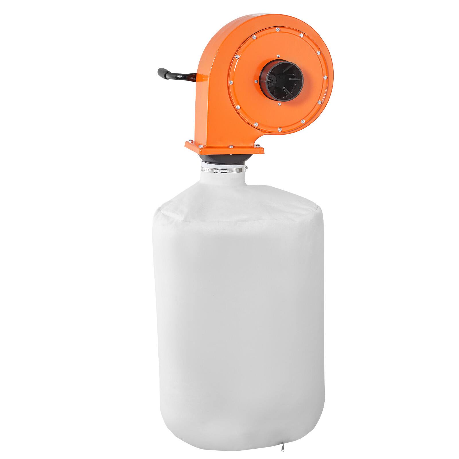 Alt View 5. VEVOR - Dust Collector, Wall Mount Dust Collector 1 HP,560 CFM Woodworking Dusts Collectors with 2.5 Micron Collectors Bag,Dusts - Orange;Black.