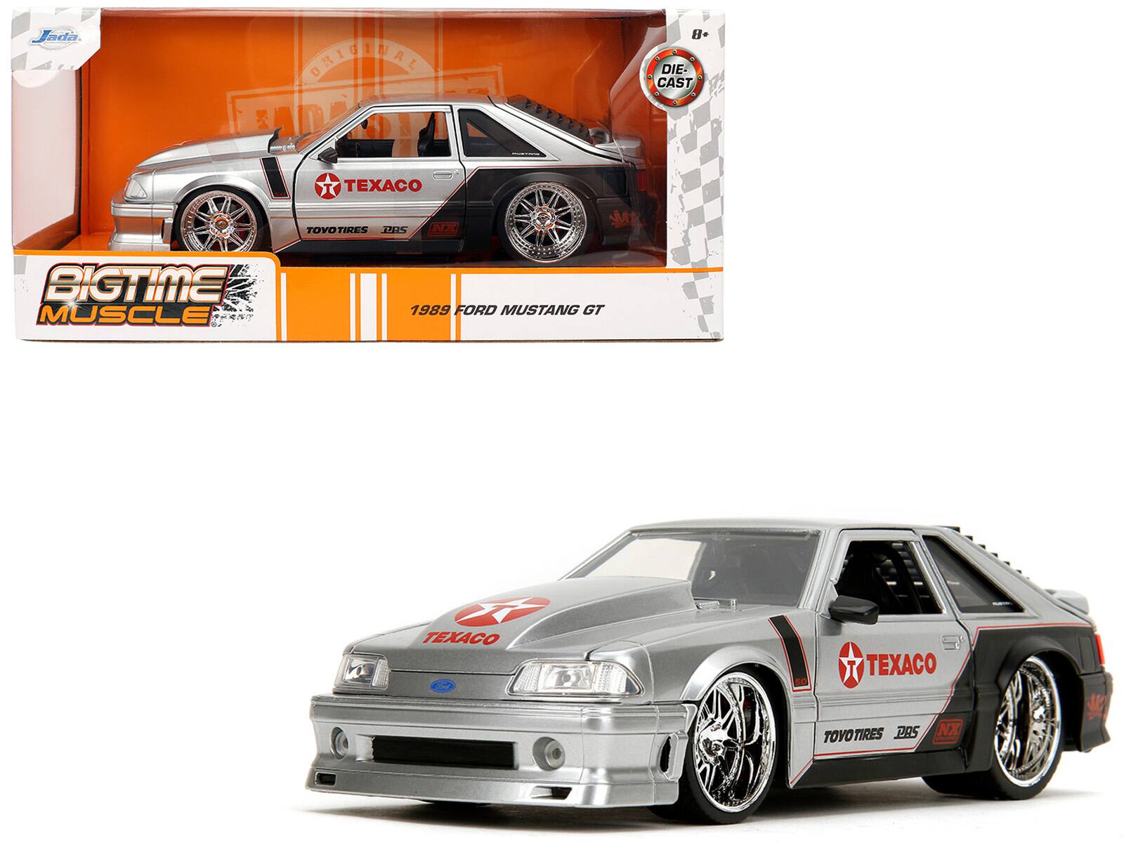 "1989 Ford Mustang GT ""Texaco"" Silver Metallic and Matt Black ""Bigtime Muscle"" Series 1/24 Diecast Model Car by Jada" price history on PriceWatchPro