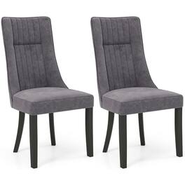 Kadyn - Dining Room Chairs, Kitchen Chairs,Channel Tufted Dining Chairs Set of 2 Upholstered Kitchen Side Chairs - Gray