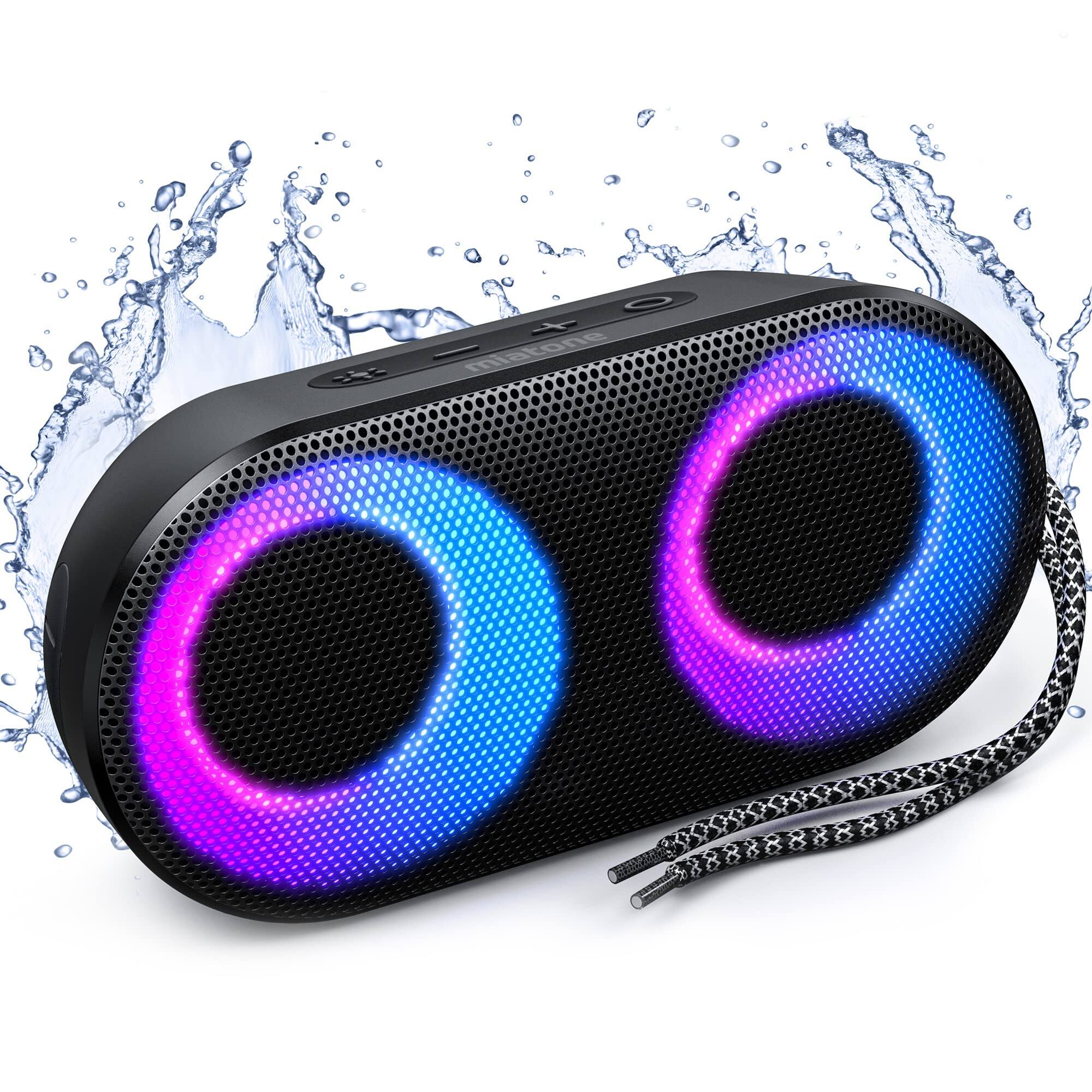 Front. Dazzed Corner - Waterproof Bluetooth Speaker, Drum Shower Speaker - Black.