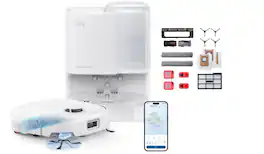 eufy - All-in-One Robot Vacuum and Mop Combo E25 with Official Replacement Parts Kit,20,000 Pa Turbo Suction - White