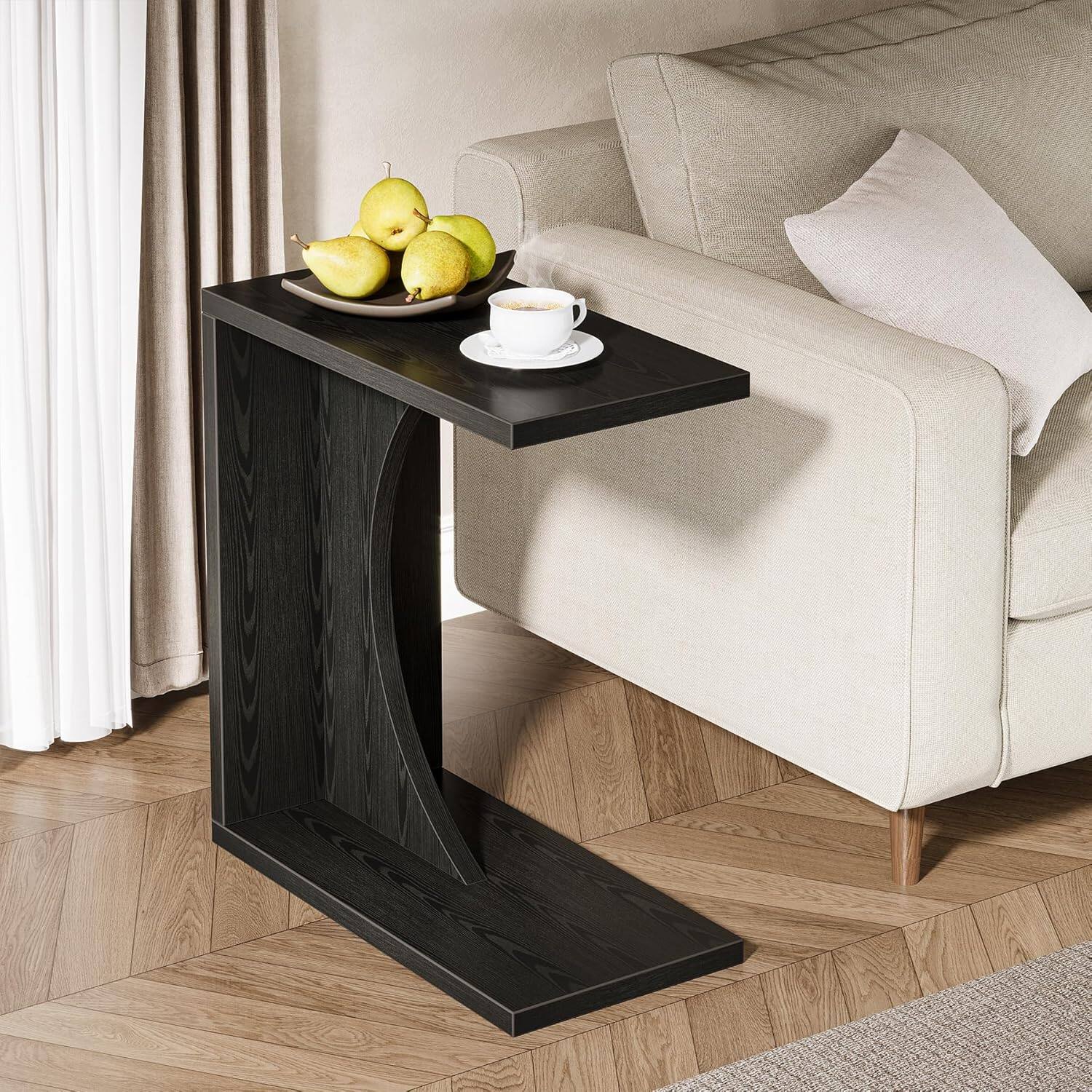 Tribesigns End Table with Engineered Wood Construction, Adjustable Feet ...